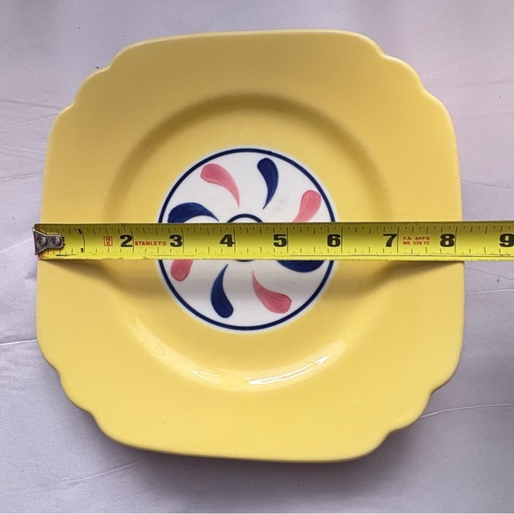 60’Vintage 10-FF Syracuse China 8” Salad Plates Set of 5 Yellow/White/Blue USA - Picture 6 of 14